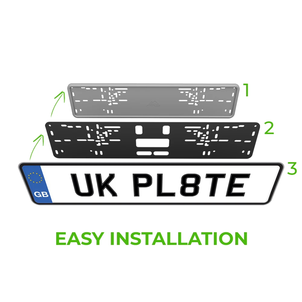 Grey Silicone License Plate Frame, Rain-Proof, Anti-Rust and Anti-Rattle for Car Plate Frame