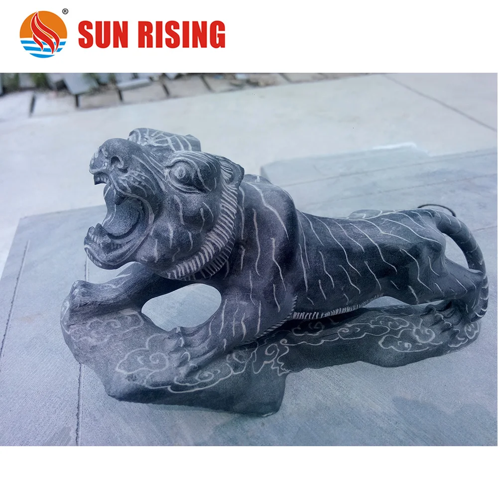 Natural Granite Stone Large Life Size Tiger Statues, Tiger Stone Sculpture