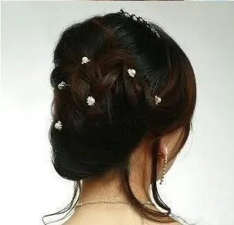Lovely Wedding Bridal Hairpin Crystal Rhinestone Pearl Flower Hair Pin Sticks Clips Barrette Hair Accessories