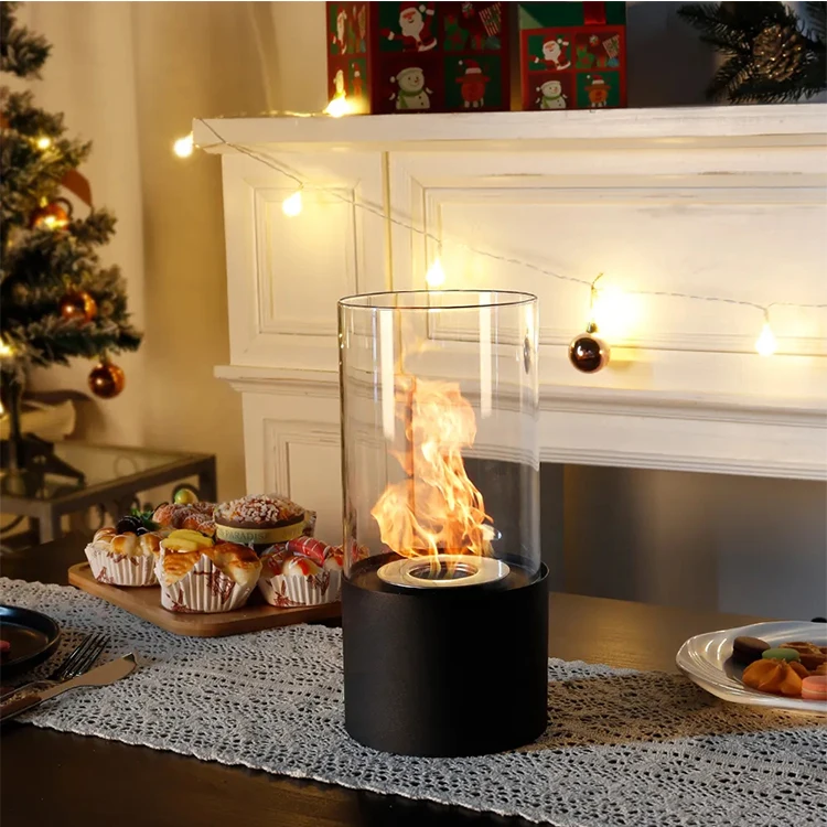 Desktop Alcohol Fireplace Indoor Modern Metal Fire Furnace Black Portable Real Fire Mini Tabletop Fireplace