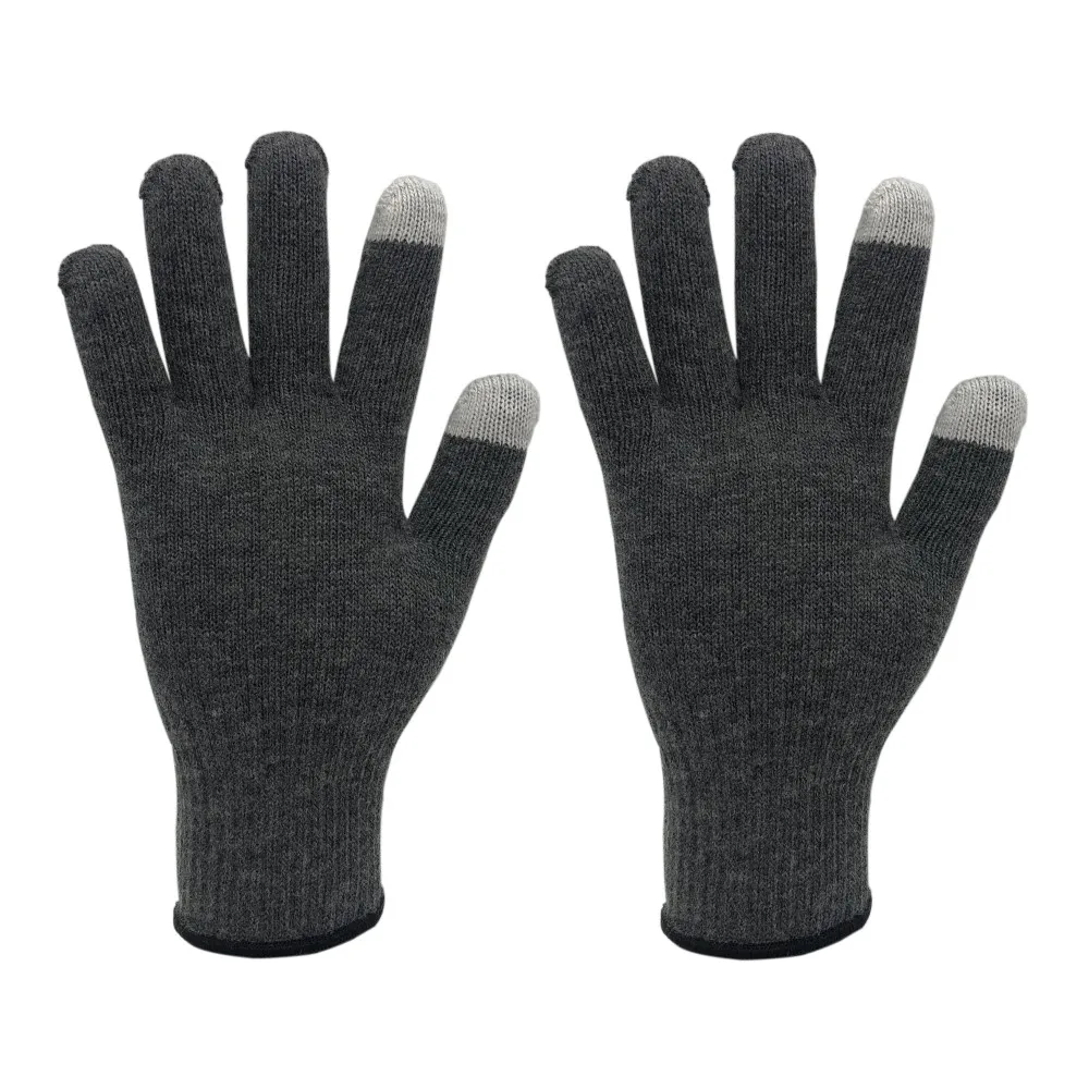 Deliwear Wholesale Touch Screen Winter Merino Wool Fabric mittens Thermal Insulated Liner mitten