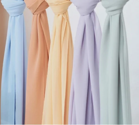 Spring and summer new chiffon fabric is suitable for turban plain scarf Muslim women shawl