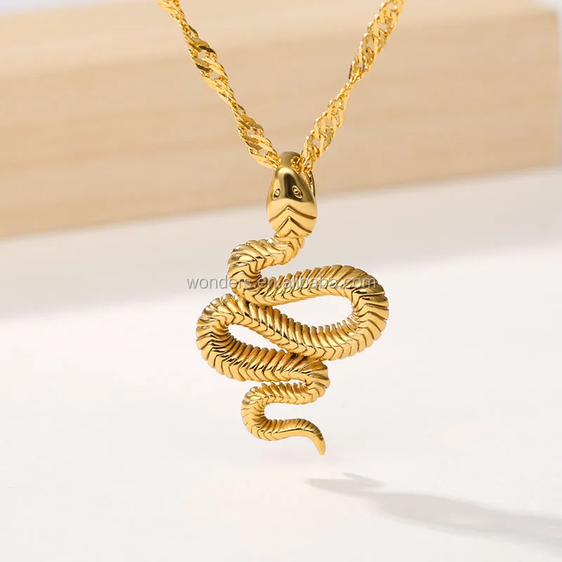 Delicate Snake Necklace Fashion Jewelry Water-Wave Chain Gold Plated