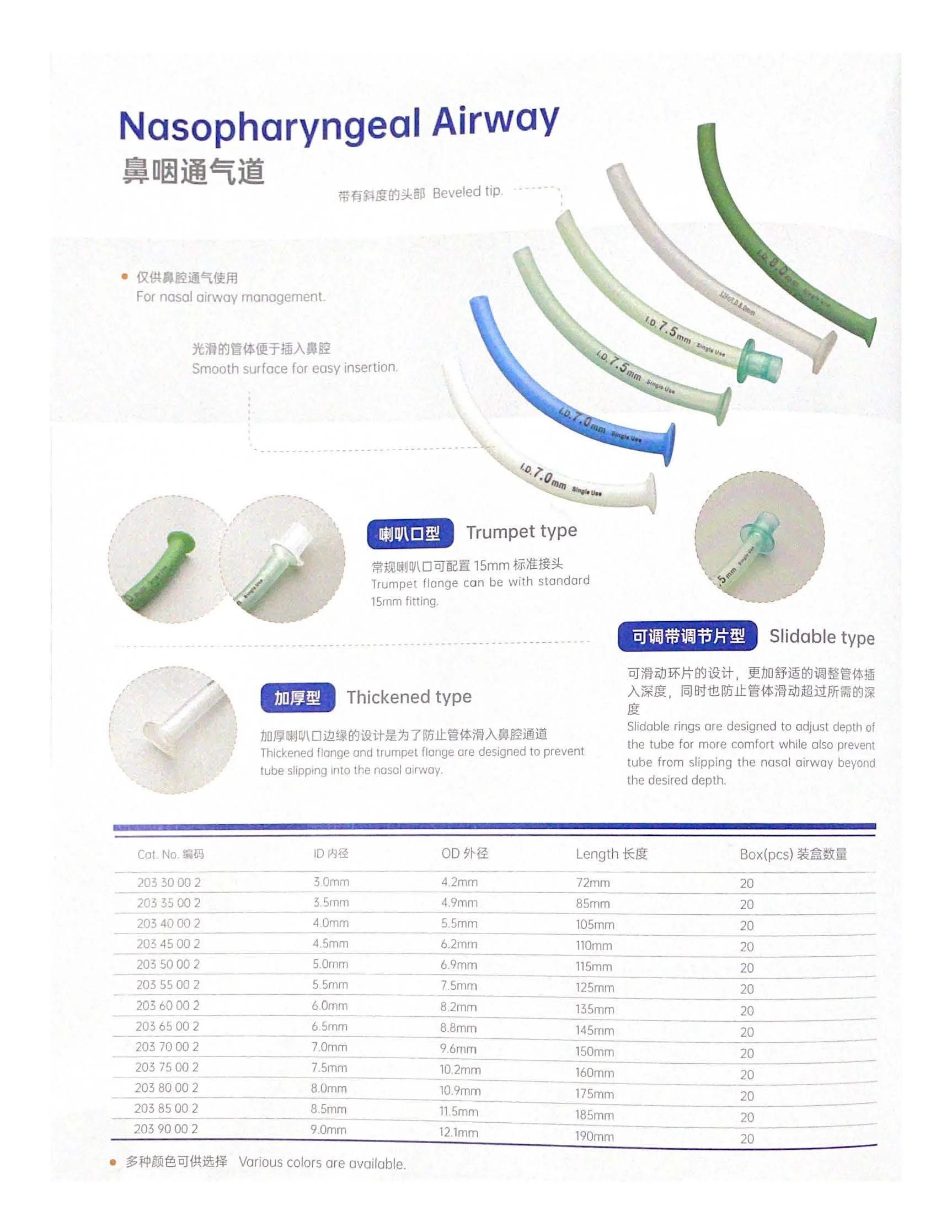 Good Price High Quality Manufacture Pvc Nasopharyngeal Airway Medical Grade Nasopharyngeal Airway Wholesale Price Nasal Airway