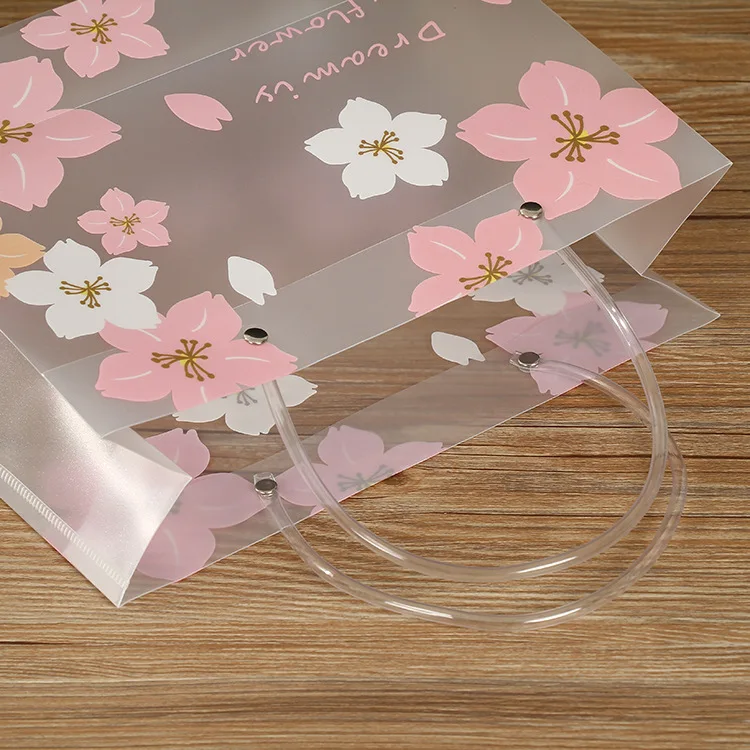 PP plastic handbag customized transparent packaging bag wholesale clothing shopping gift bag transparent pvc with gift bag