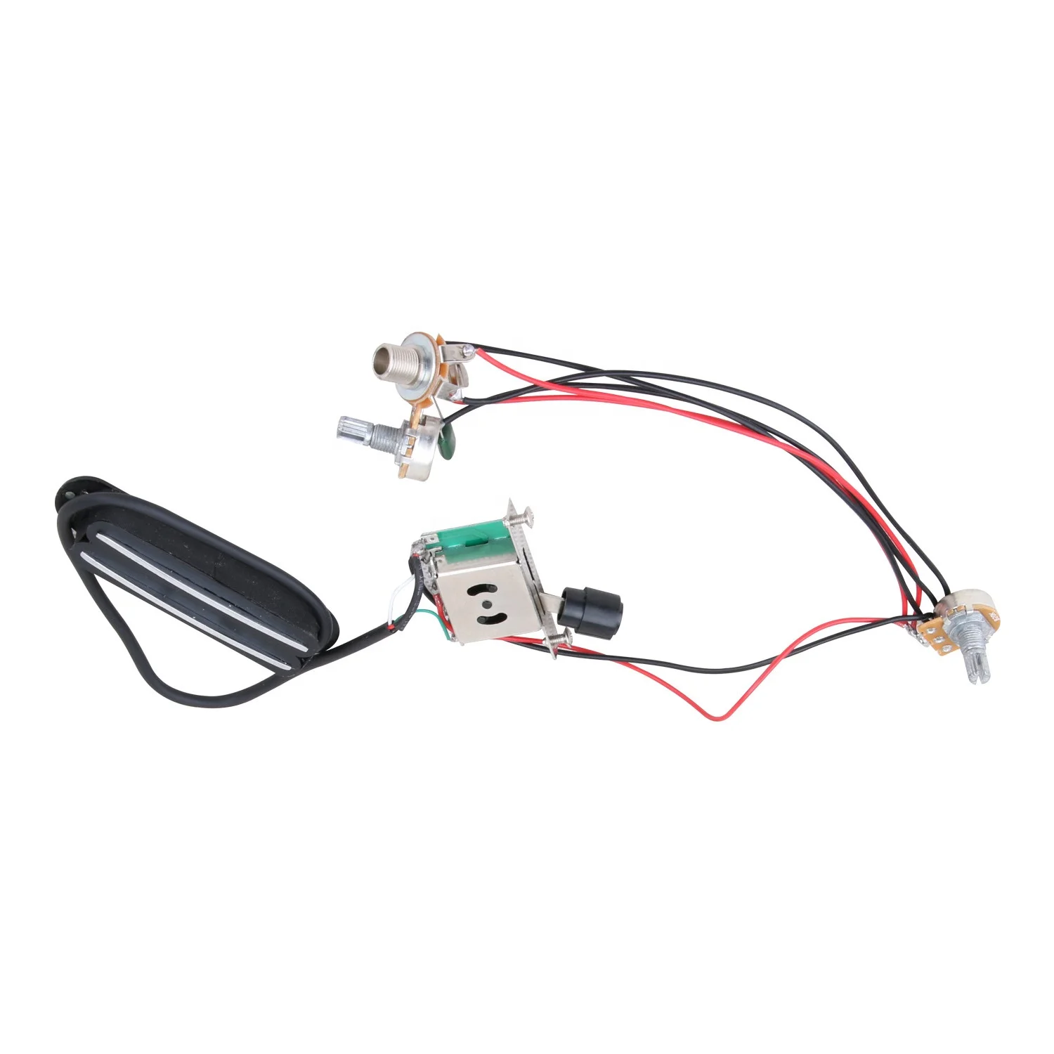 Customized 2 Band EQ Prewired Wiring Harness Electric Guitar Dual Rail Pickup Circuit Kit
