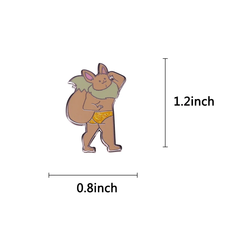 P0kemon Novelty Fitness Muscle Animal Funny Enamel Pin Badge Classic Cartoon Vedio Game Jewelry