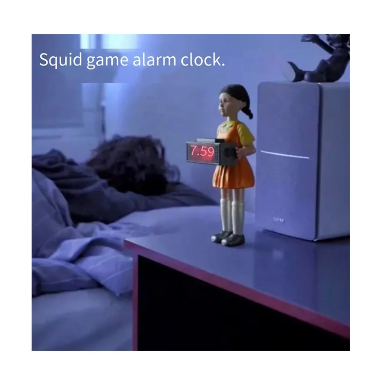 Squid Game Alarm Clock Resin Decoration 123 Wooden Figure Doll Alarm Clock Decoration Squid Game Surrounding The Same Paragraph