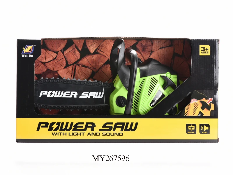 Garden tool toys light sound electric plastic power chain saw toy for Kids