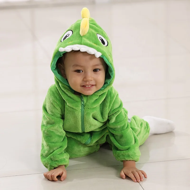 Children Green Shark And Dinosaur Rompers Baby Cute Clothes Girls Jumpsuit Overalls
