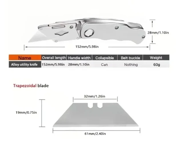 Utility Knife Electrician Retractable Sharp Cut Heavy-duty Folding Knife Aluminum Plastic Handle Blade With Lock Portable Set