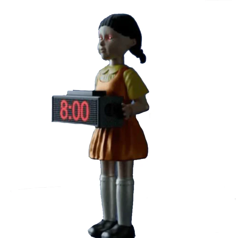 Custom Korean Squid Game Doll 123 Wood Man Electronic Intelligent Little Girl Squid Game Alarm Clock