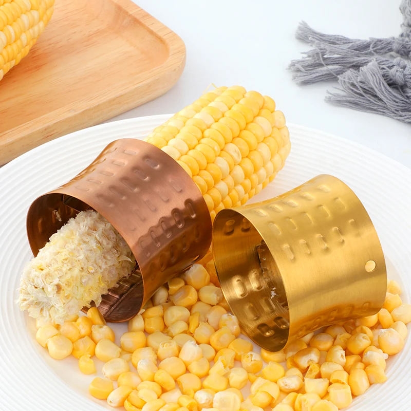 Corn Stripper Cutter Stainless Steel Corn Peeler Corn Stripping Tool for Home Kitchen with Serrated Blade