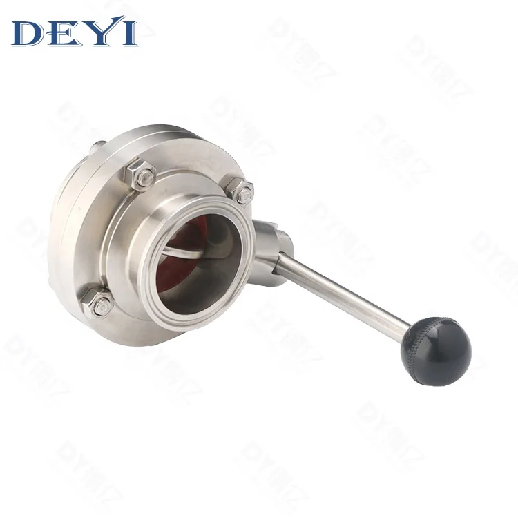 1.5inch Stainless Steel Sanitary SS304 Sanitary Hygienic tri clamp Butterfly Valve Trigger Handle