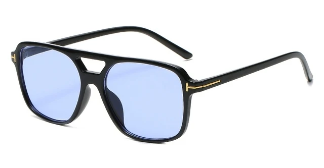 3885 Wholesale Cheap Unisex Ocean Lens Double Beam Plastic Frame Fine Square Sunglasses