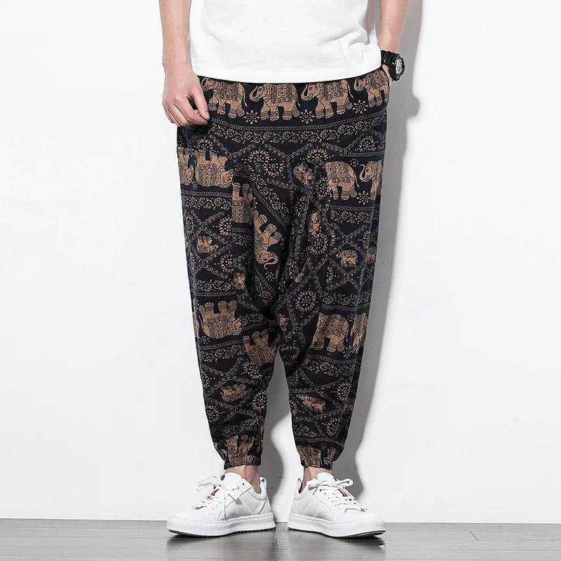 harem pants trendy floral pants slacks for men hip hop dance pants for men
