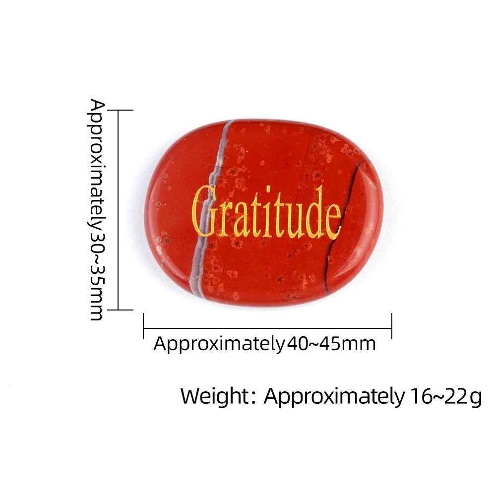 Engraved Gemstone Chakra Healing Stone, Worry Stone