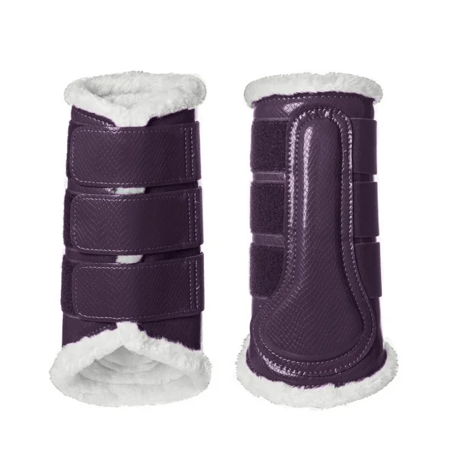 Best Sale Equestrian Supplier Horse Riding Products Brushing Boots Shiny Synthetic Leather Equine Horse Boots