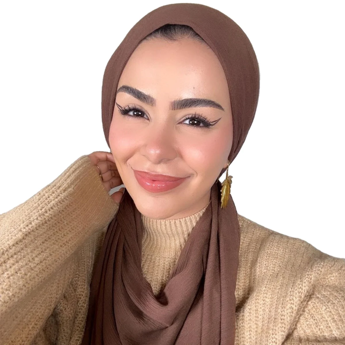 2024 Malaysia New Fabric 100% rayon Hijab crepe scarf thin breathable soft Crinkle  shawl For Women H301