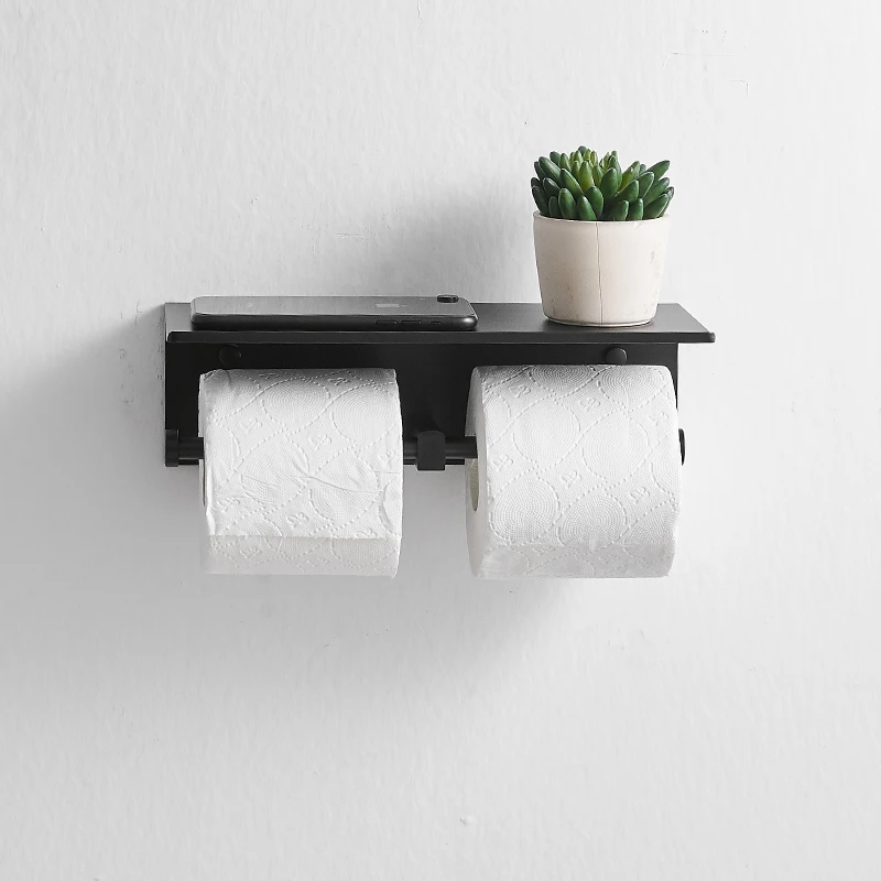Non punching installation Mounted toilet toilet roll paper household double drawer toilet roll paper storage rack