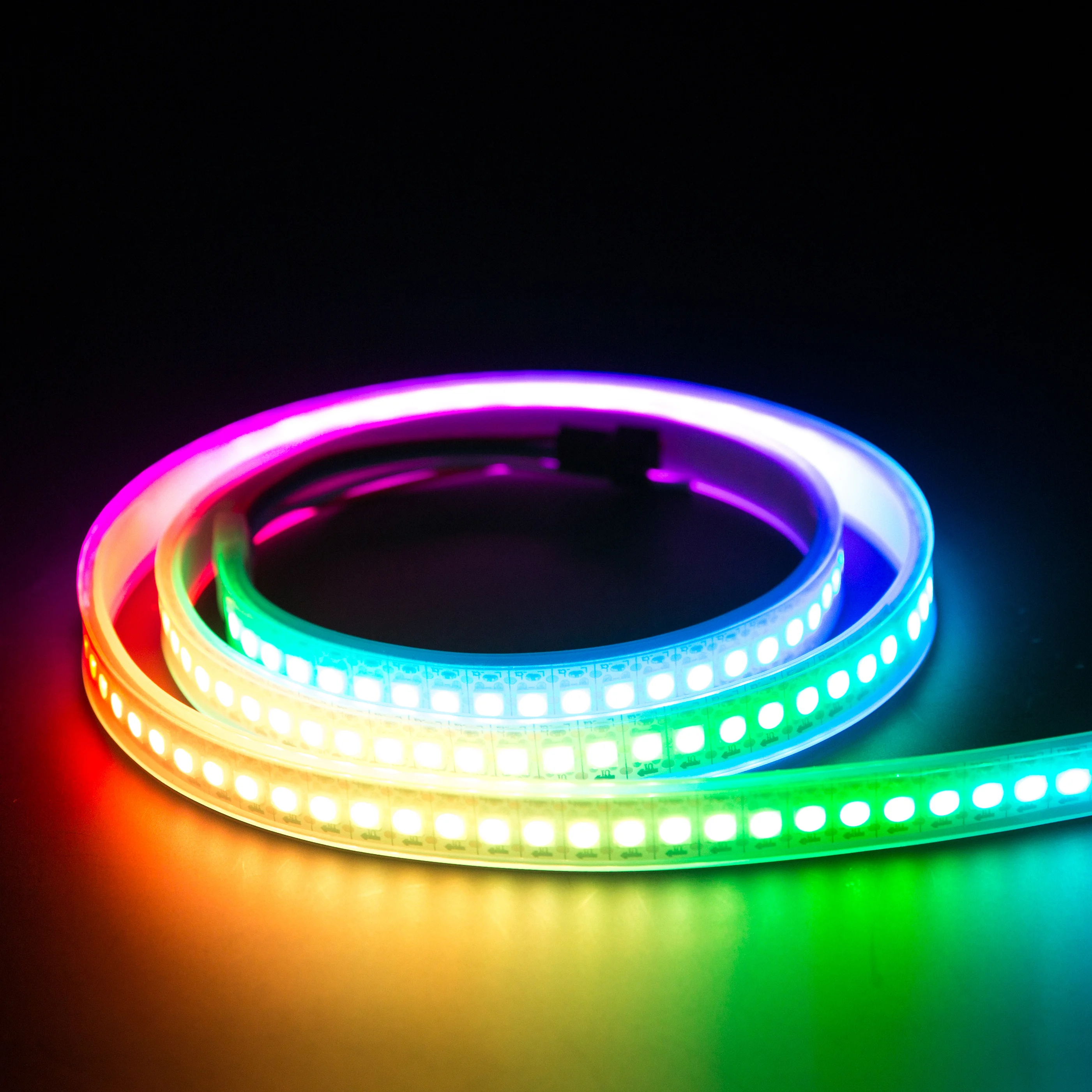 Glite Addressable WS2812 RGB 144LEDs/m IP67 DC5V Digital Remote Led Strip with smd5050 chips for garden