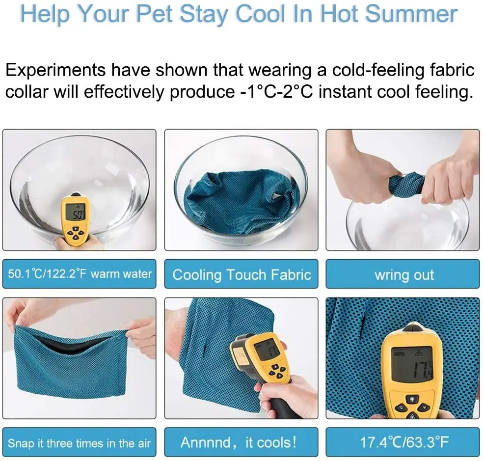 Fanni Wholesale Pet Breathable Dog Cooling Bandanas Ice Collar for Summer