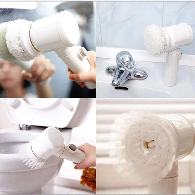 Bathtub Floor Wall Sink Toilet Handheld Electric Cordless Power Spin Shower Scrubber Cleaning Brush with Replaceable Brush Heads
