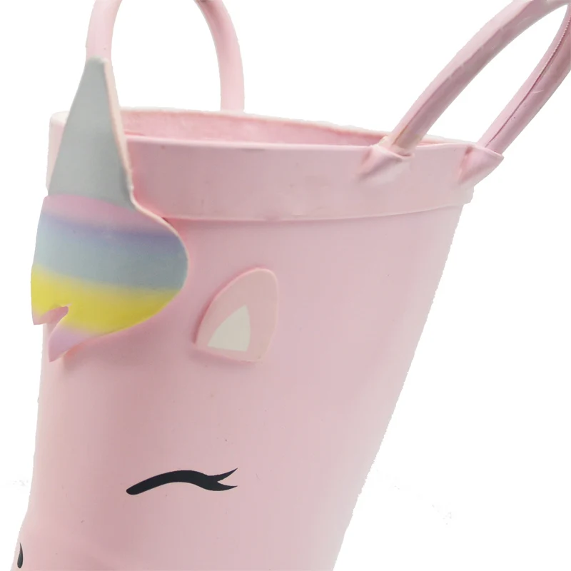 Pink Toddler girls Unicorn Printed Rubber Rain Boots Wellington Boots Gumboot for kids