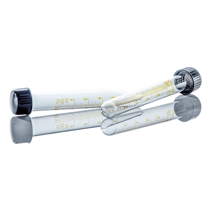Laboratory 5 10 15 20 25 30 50 100ml Glass Graduated round flat bottom test Tube With thread screw Cap lid