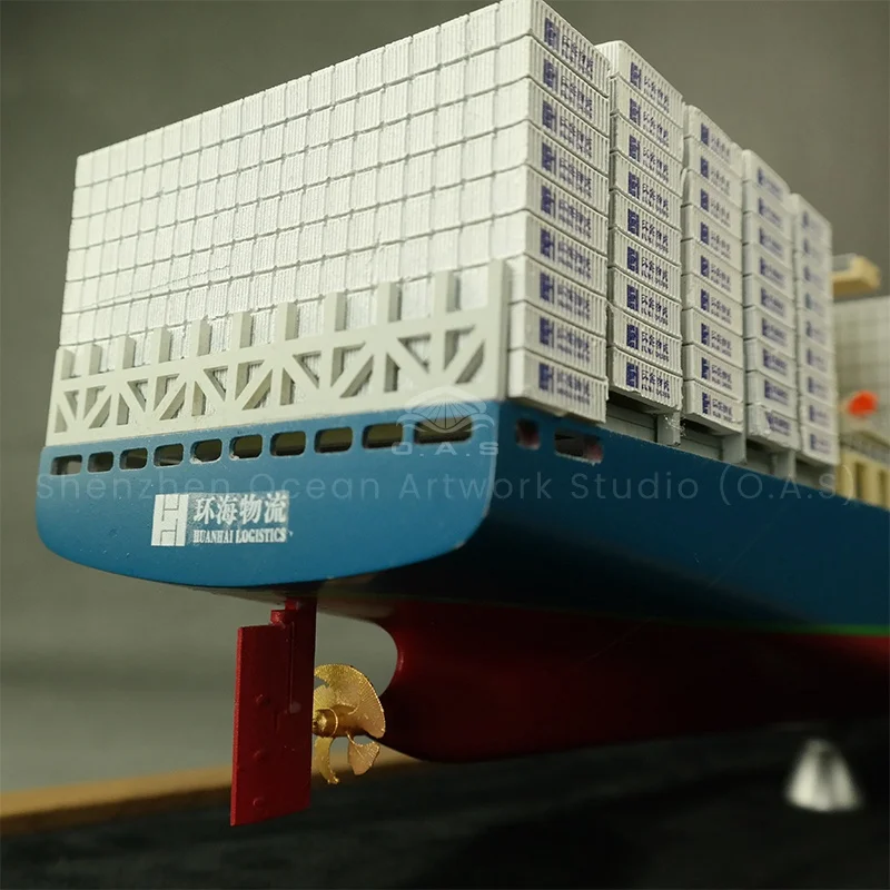 O.A.S Handmade 65cm Ship Model Factory Shipping Gift Hobby Display Cases Beautifully Crafted Container Ship Model