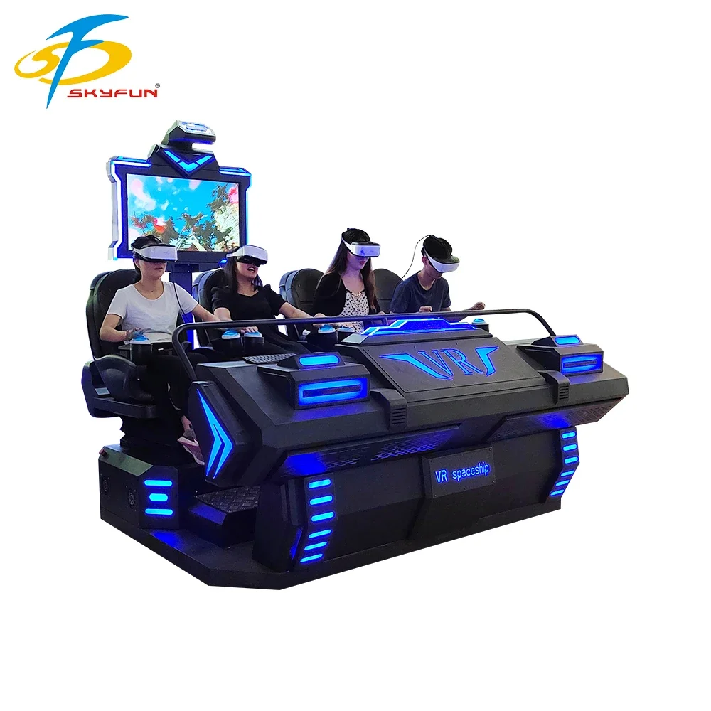 Amusement Park 9D 4 Seats VR Cinema 9D Chair Virtual Reality VR Simulator With 360 View Headset