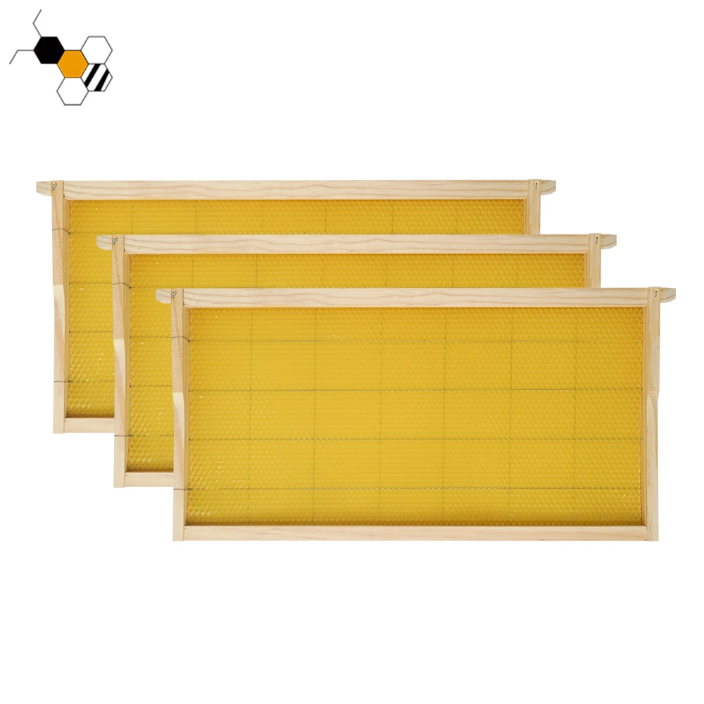 Best selling wood bee frame sheet with wax foundation bee hive frames