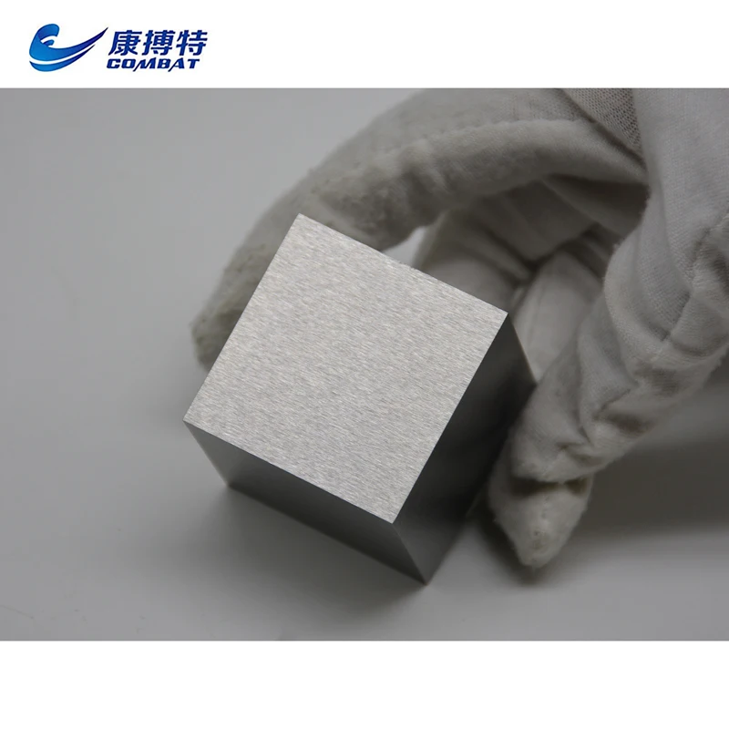 38.1mm purity 99.95 pure  tungsten cube with tungsten block  for kg