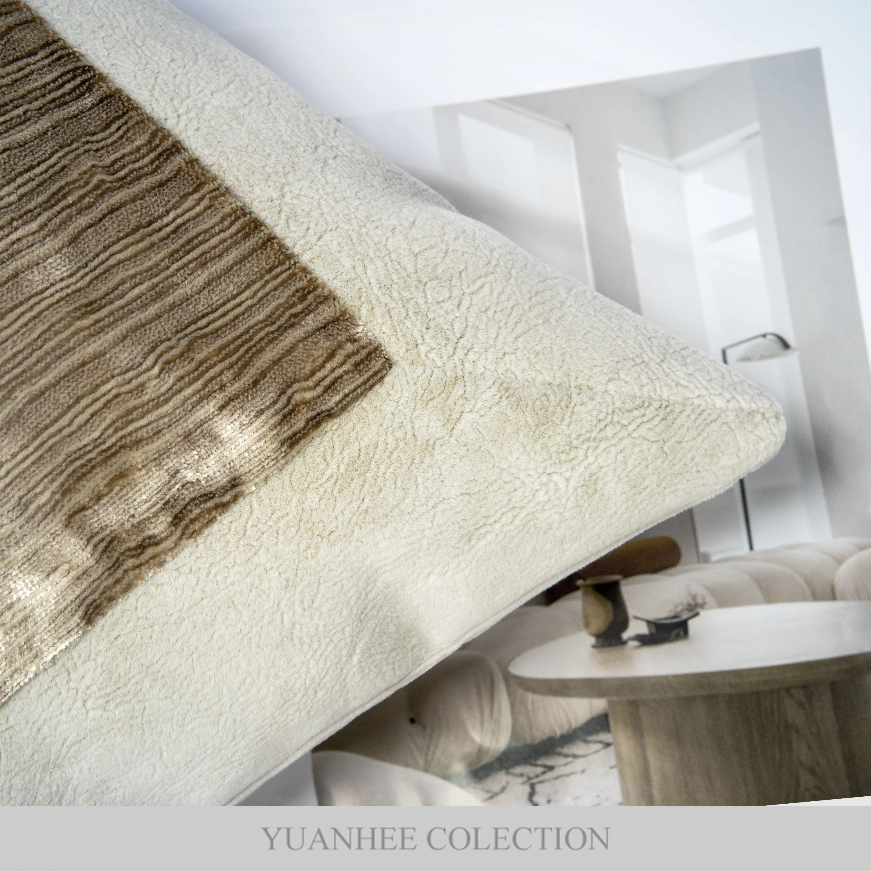 Yuanhee home textile cushion cover patchwork design pillow, suitable for hotel living room bedroom velvet 50*50 pillow cover