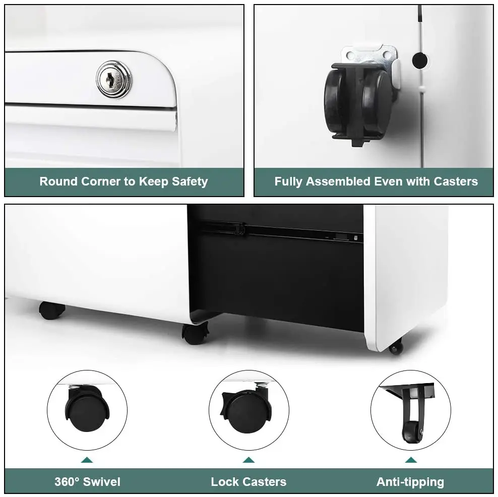 Credenza bassa Office equipment 3 Drawers metal mobile file cabinet all steel file pedestal mobile metal pedestal drawer cabinet