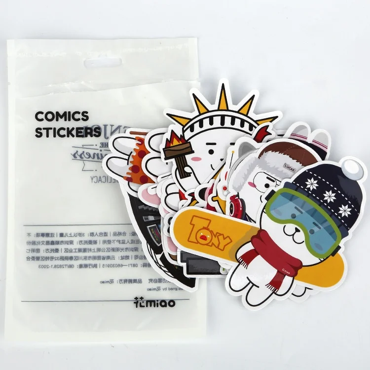 Custom Aesthetic Cartoon Sticker Pack Self Adhesive Motivational Comic Decal Stickers for Kids Adults