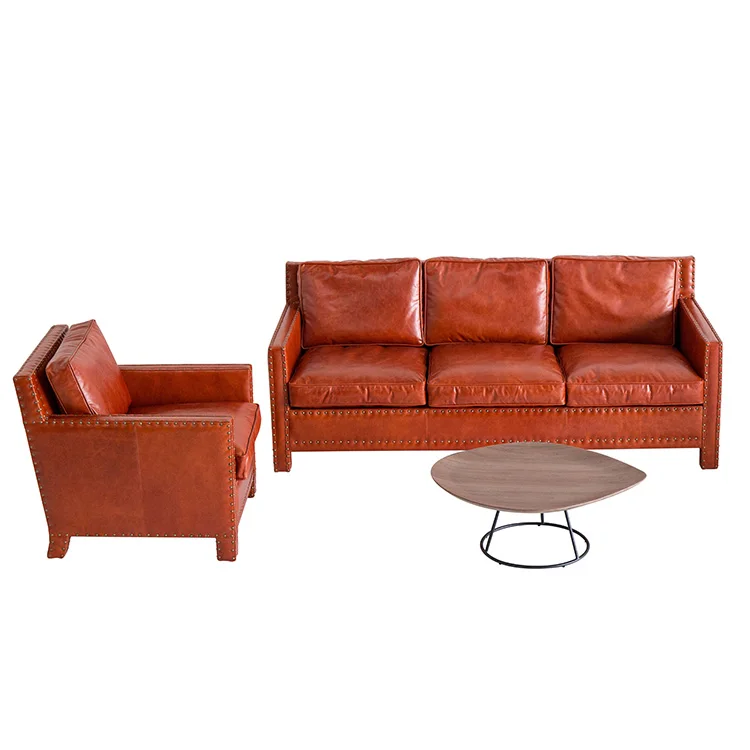 
Highly Elastic Sponge 3 Seaters Living Room Sofa Home Furniture Leather Sofa 