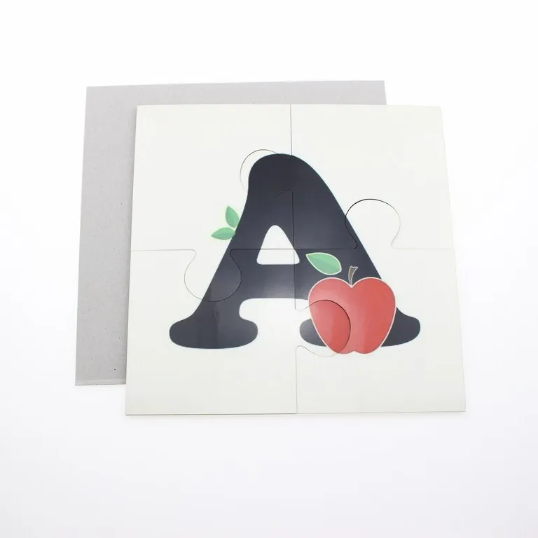 4 pieces laser die cut wood blank jigsaw puzzle for kids