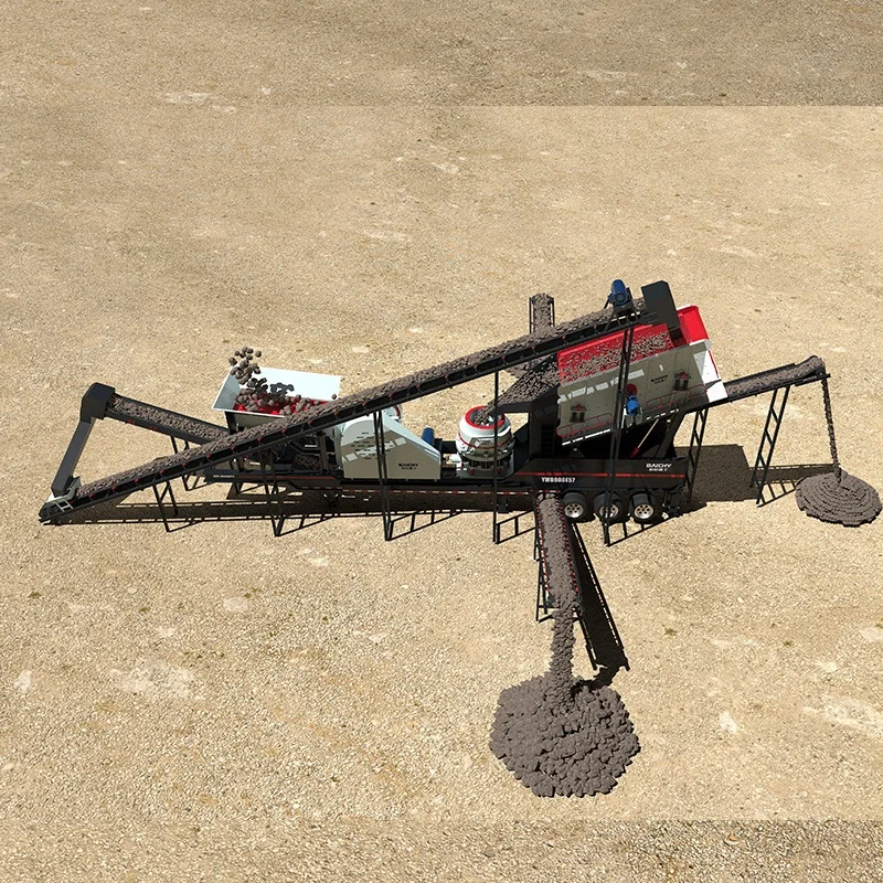 Thailand 60-100 t/h Mobile Crusher For Limestone Granite Basalt Riverstone Andesite Iron ore Ballast Concrete Quartz Barite