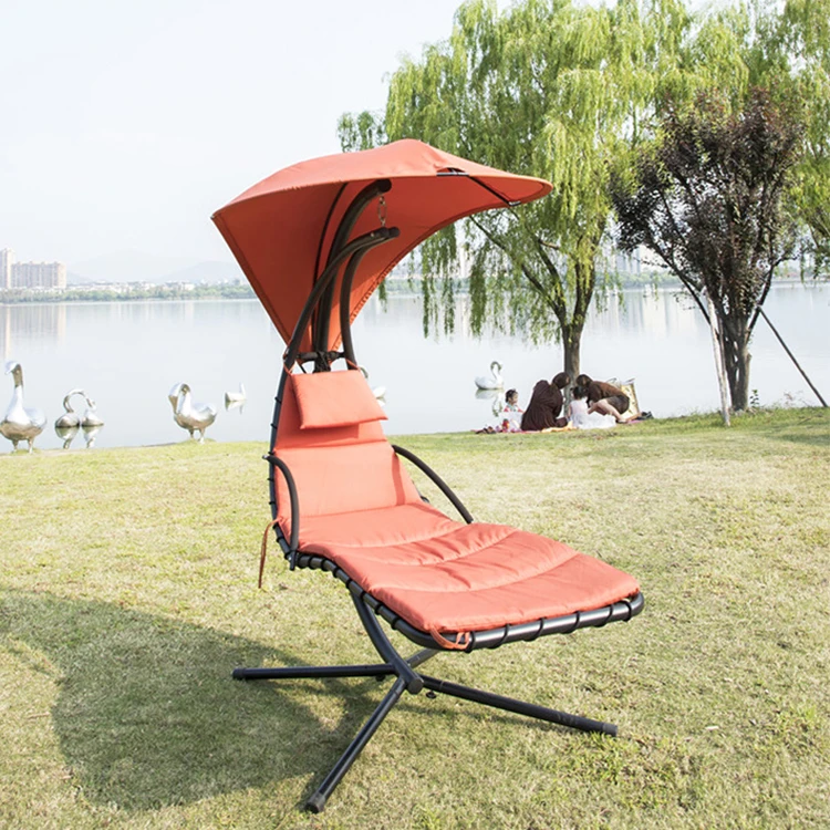 Wholesale custom PE rattan steel  Patio hammock swing egg hanging basket chair with seat cushion