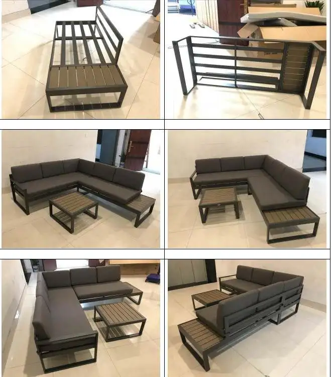 Hot Sale Modern Leisure Style Outdoor  Waterproof  PE  Wicker Patio Rattan Sofa Set With Coffee Table