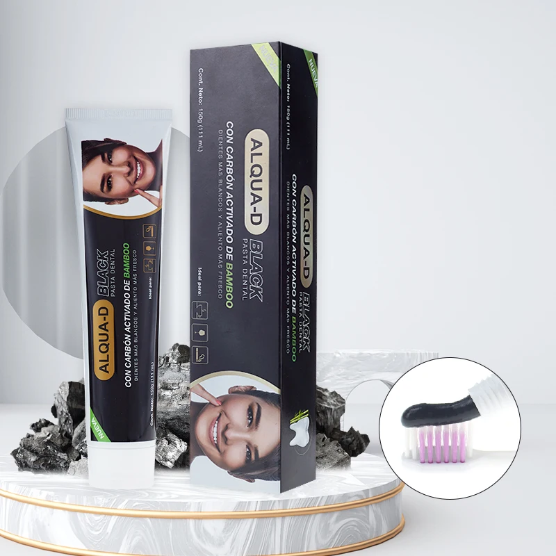 Free sample OEM stain removal whitening tooth paste eco friendly bamboo activated charcoal toothpaste