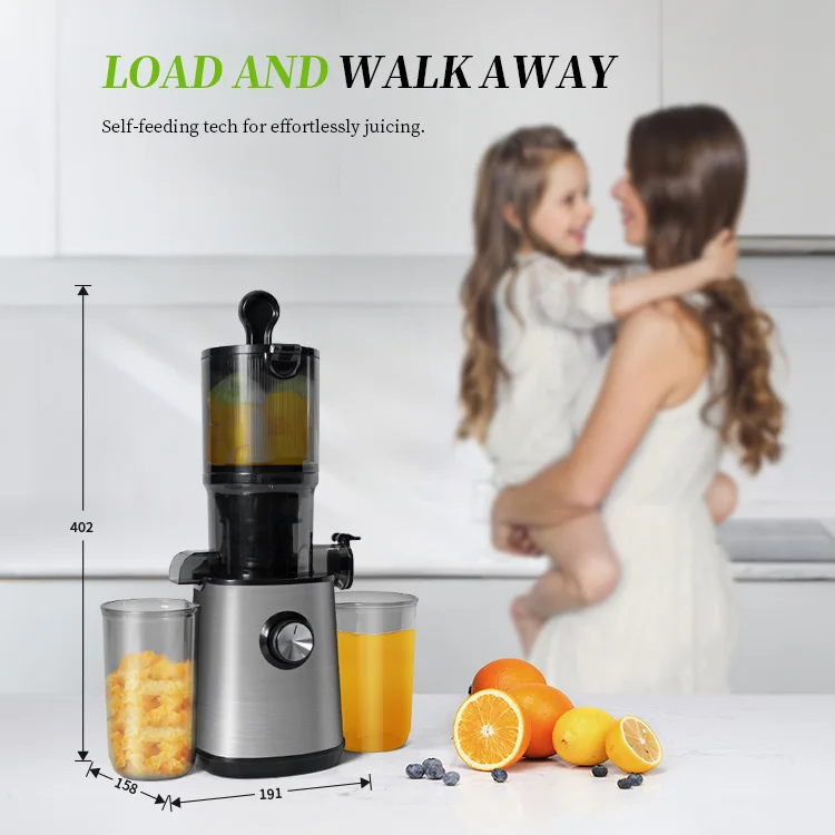 GDOR Cold Press Juicer 4.3 Feed Chute Tritan Material Powerful 200W Fruit Slow Juicer Machines Extractor