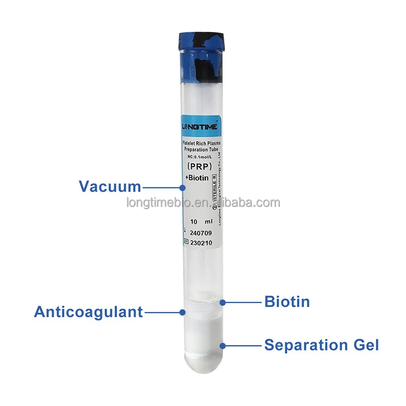 Prp tube platelet sodium citrate acd gel biotin prp tube for hair loss