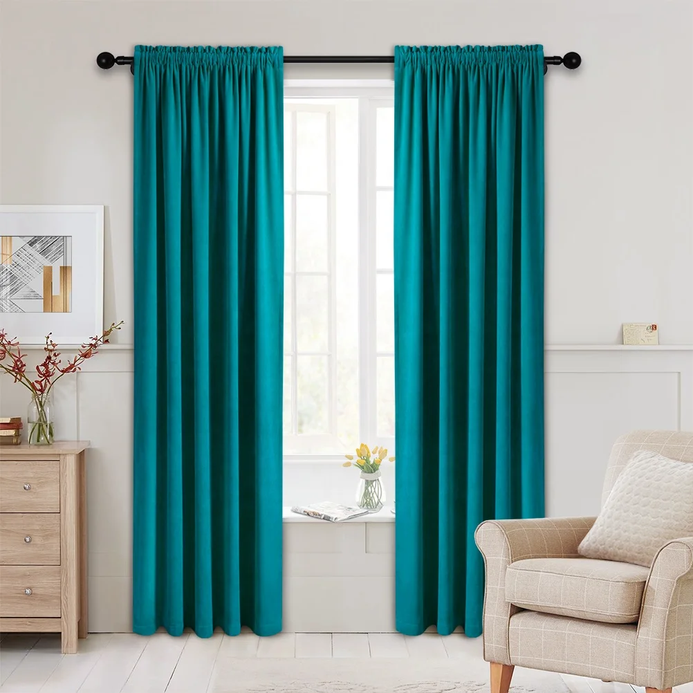 Modern Style Soft Heavy Velvet Curtains for the Living Room Blackout Cortinas Fabric Cloth for Home Ready Made