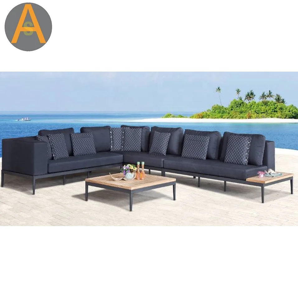 Modern sectional garden sofa patio furniture lounge Olefin mattress modular outdoor exterior sofa