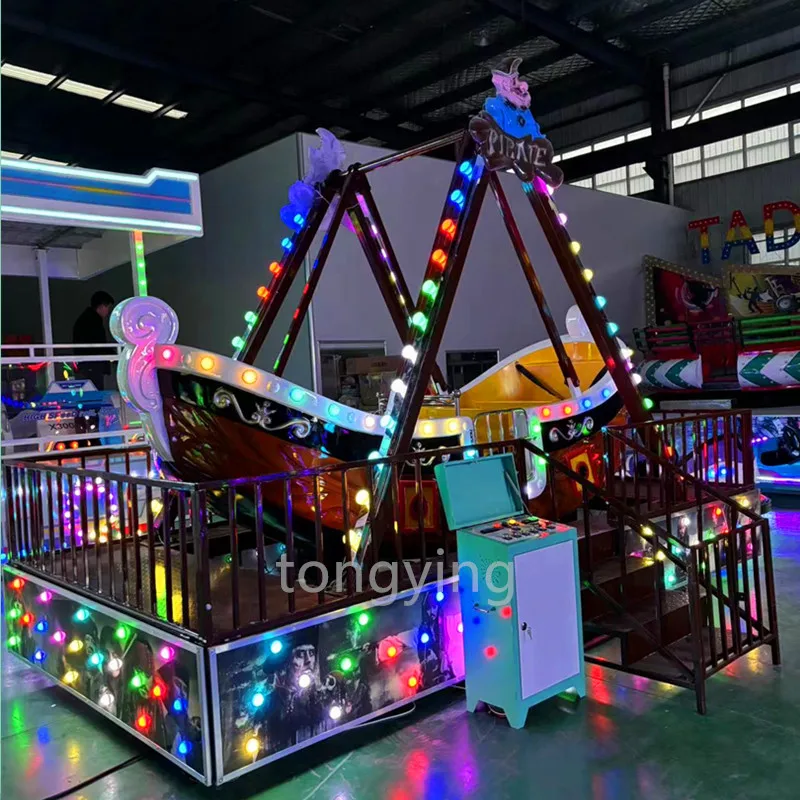 Playground Boating Boats Mini Amusement Park Cars CE Certificate 3D Embroidery 1 Set Fairground Wooden Ride Outdoor Kids CN;HEN