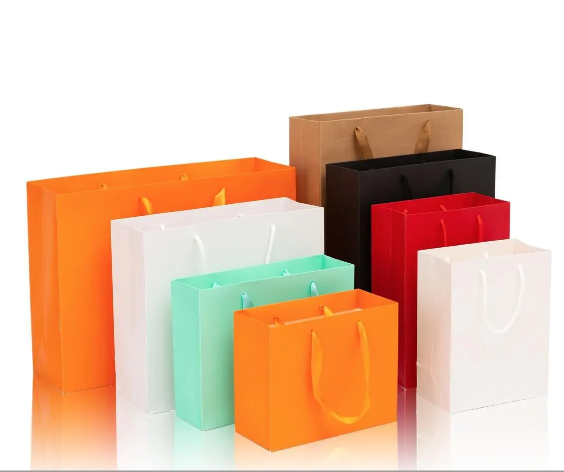 Wholesale Thickened Gift Kraft Paper Bag Custom Clothing Packaging Bag Paper Shopping Bag