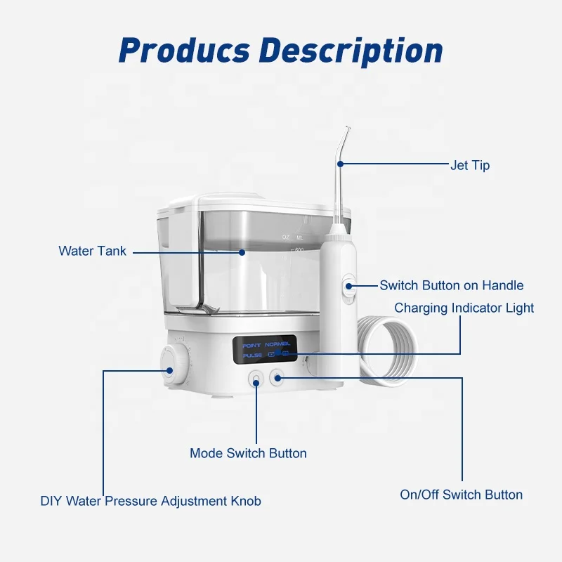 water flosser usb rechargeable high end aqyluarious countertop black nozzle irrigator stepless pressure faucet water flosser