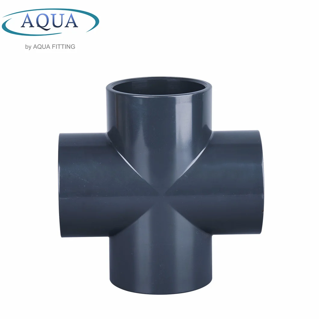 CPVC PVC Pipe Fitting 4 Way 4-Way Connector Cross Joint Tee